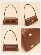 Sac baguette femme en cuir de vachette – 28 × 13 × 9 cm