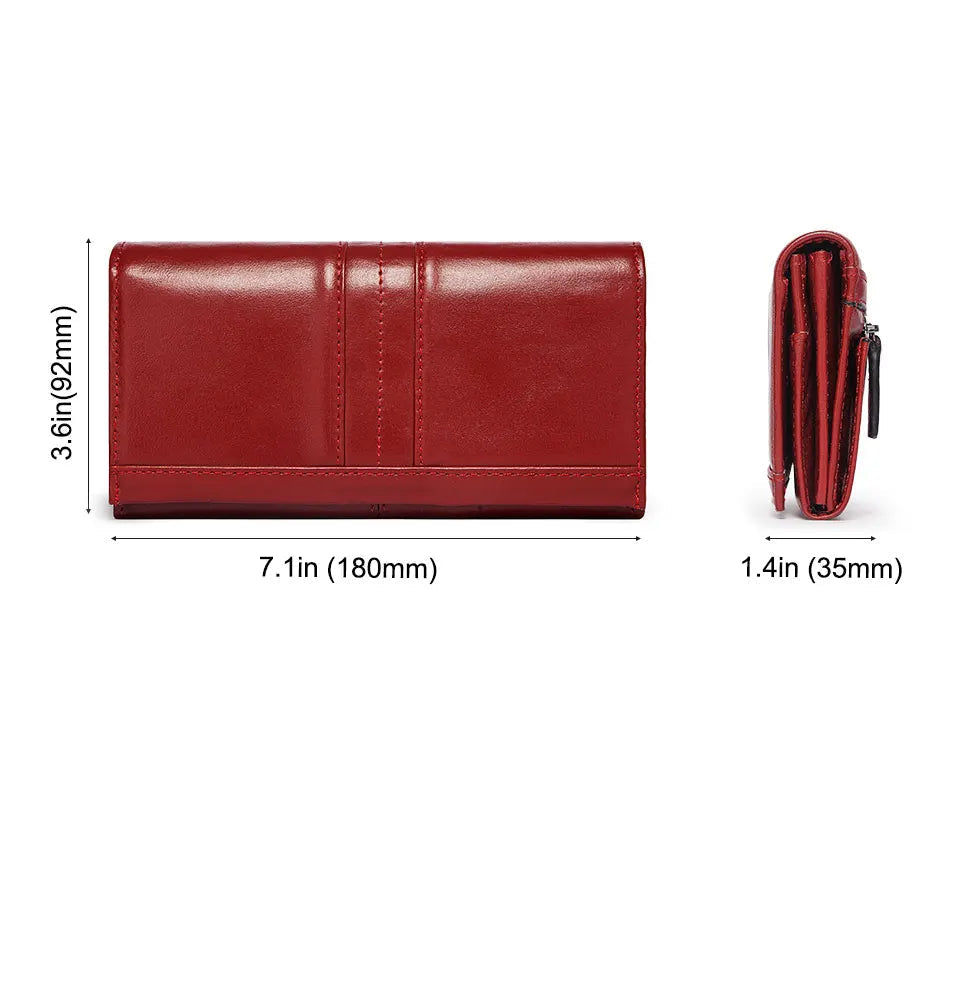 Portefeuille en cuir  véritable – Protection RFID, Grande capacité