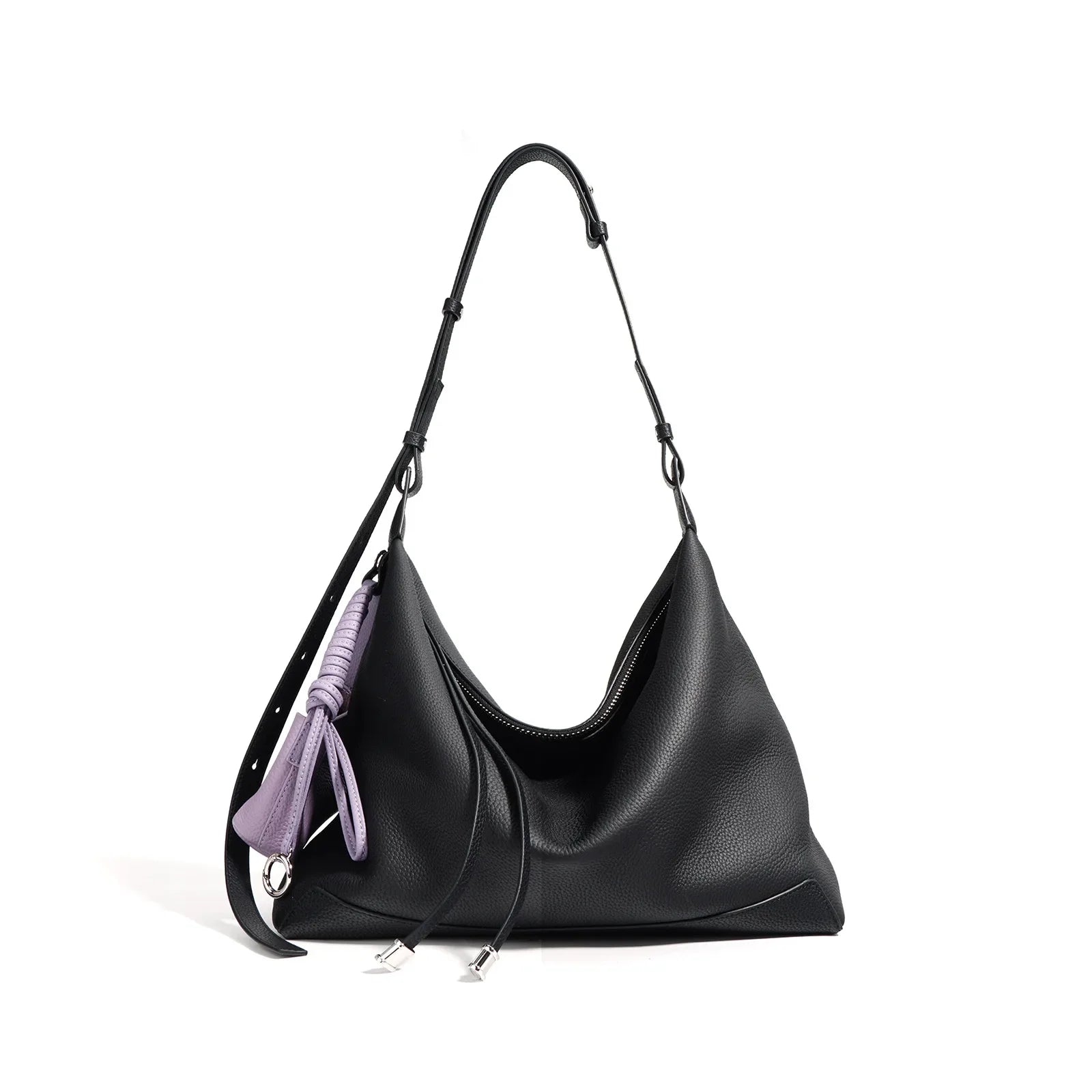 New Ins Chic Designer Large Capacity Commuter Tote First Layer Genuine Cow Leather Women's Handbag Connect with Small Purse MYNELIA