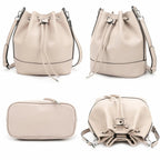 Sac seau Femme en cuir PU Froncé – Cordon & Fermeture Magnétique MYNELIA
