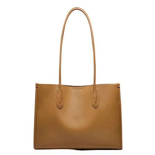 BURMINSA Luxury Genuine Leather Tote Bags For Women Elegant Cowhide Business Commuter Handbags Large Capacity Work Shoulder Bags MYNELIA