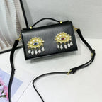 Sac bandoulière femme en simili cuir PU – Décor yeux 3D