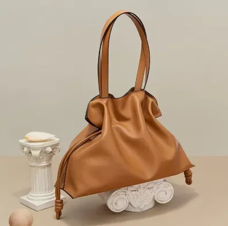 Sac à main Cuir plissé véritable – Cordon de serrage