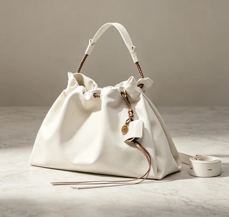 Tote PU Grande Capacité Drawstring Commuter Unisexe