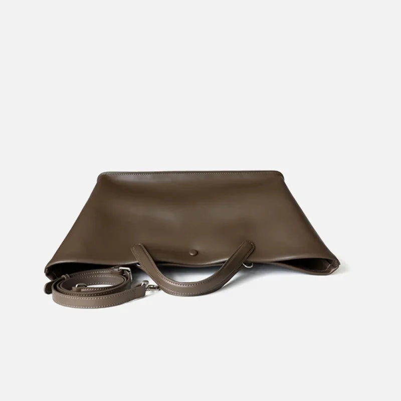 Sac Tote Cuir véritable Femme –Plissé Grande Capacité Style Fashion
