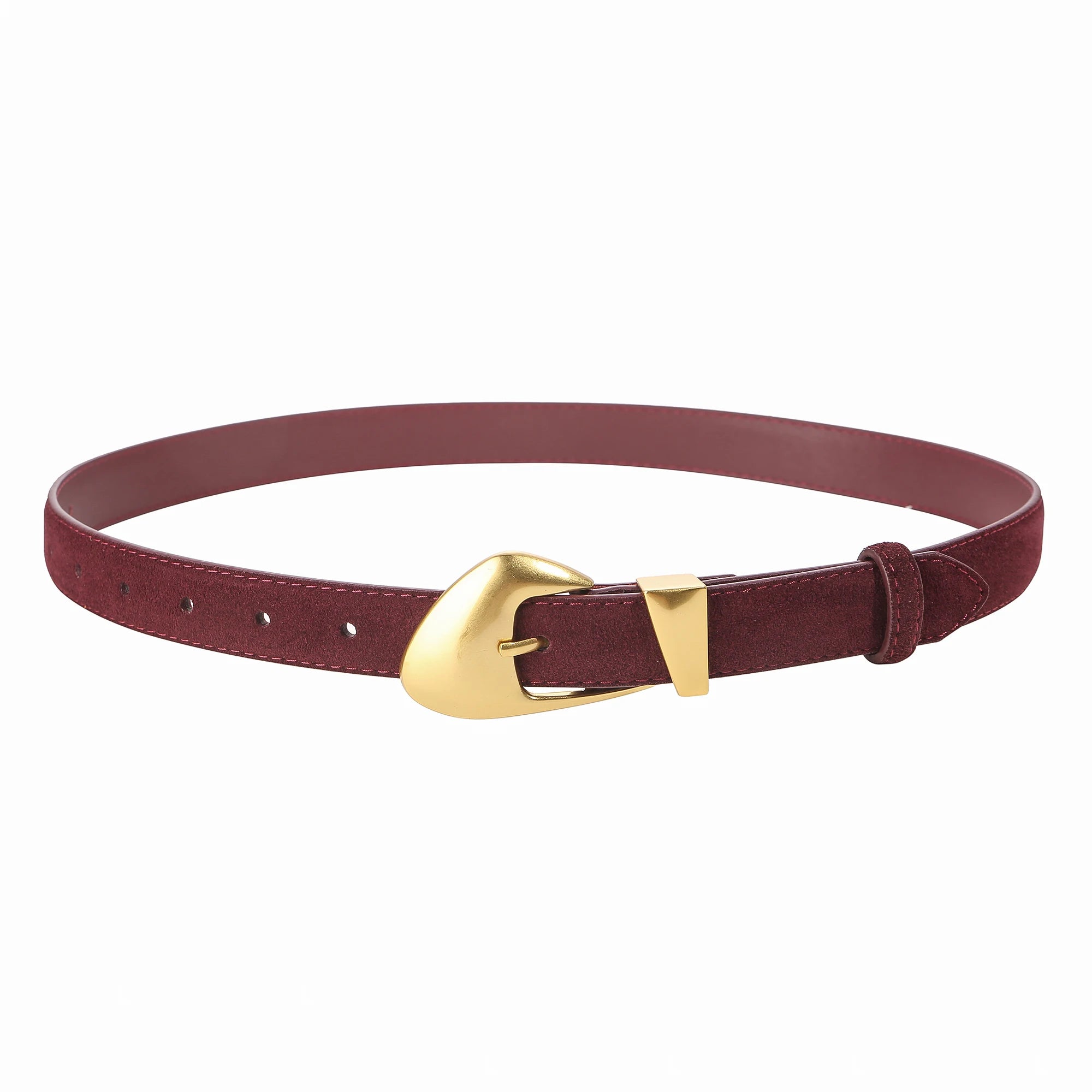 Ceinture femme suède boucle dorée – Style vintage