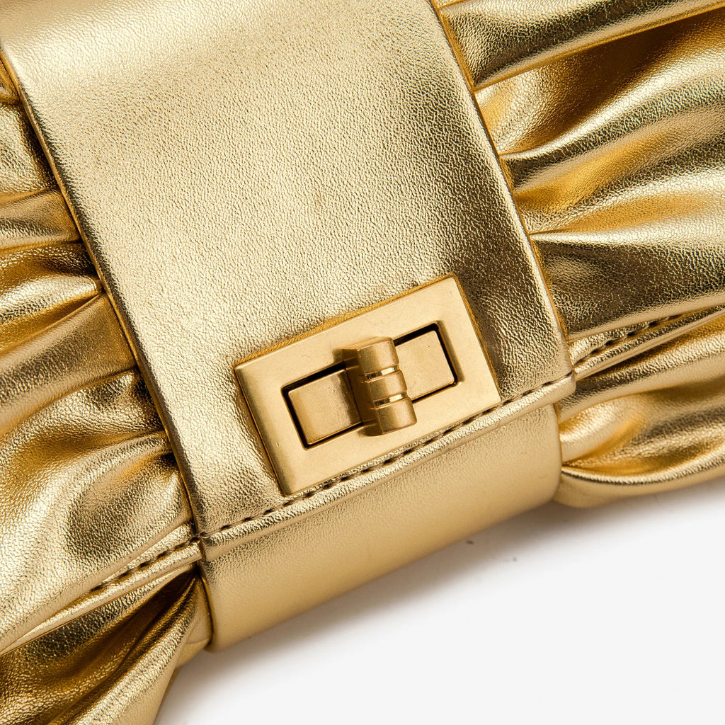 Pochette Clutch Chaînes Épaule Soirée Banquet Cérémonie – Beige Argent Bordeaux Doré