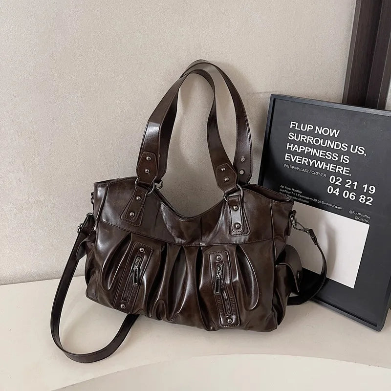 Sac bandoulière rétro – Cuir PU Souple - Style vintage