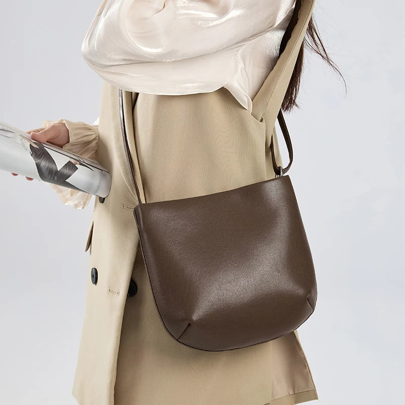 Damen lässige Mini-Umhängetaschen aus Rindsleder, weiche Echtleder-Handtasche, Damen Designer Luxus Kleine Umhängetasche für Handys