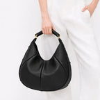 Sac croissant Paille tressée Femme – Bordures Cuir Style Bohème Chic Été & Quotidien