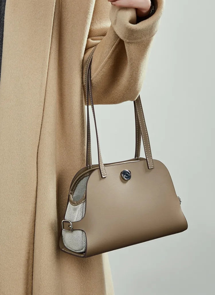 Sac à bandoulière cuir véritable-Pochette amovible