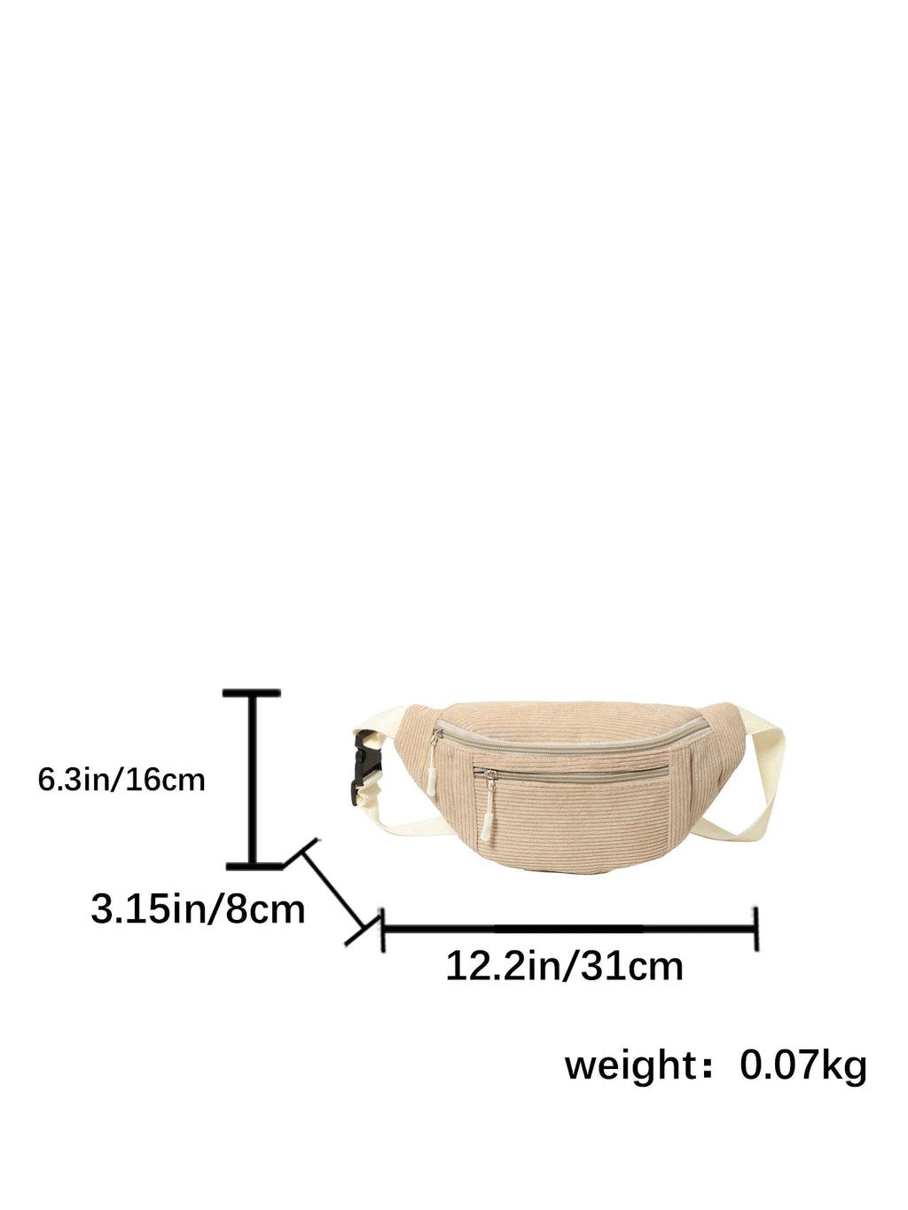 Sac banane velours côtelé — Pochette Tendance Femme | Bandoulière & Ceinture MYNELIA