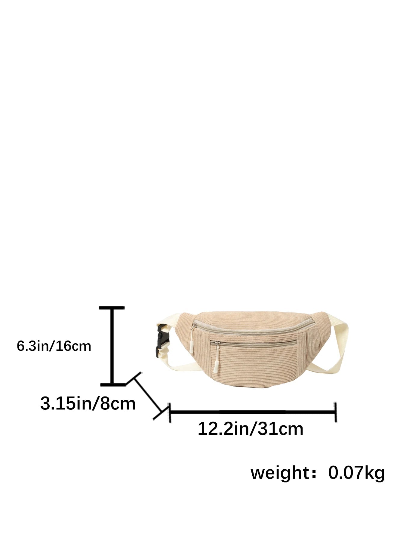 Sac banane velours côtelé — Pochette Tendance Femme | Bandoulière & Ceinture MYNELIA