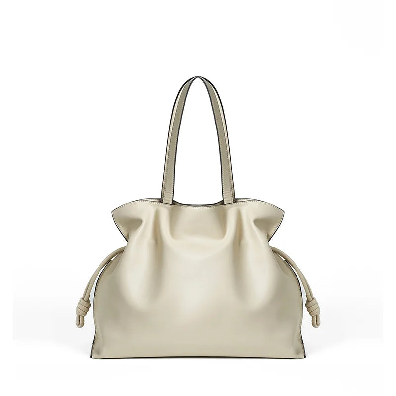Sac à main Cuir plissé véritable – Cordon de serrage