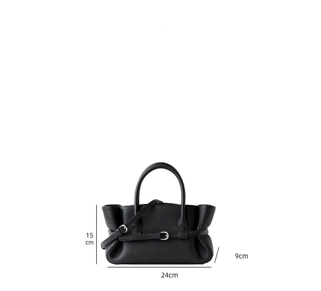 Sac Satchel Cuir Véritable Boucle Ceinture Doublure Coton Bio Croisé