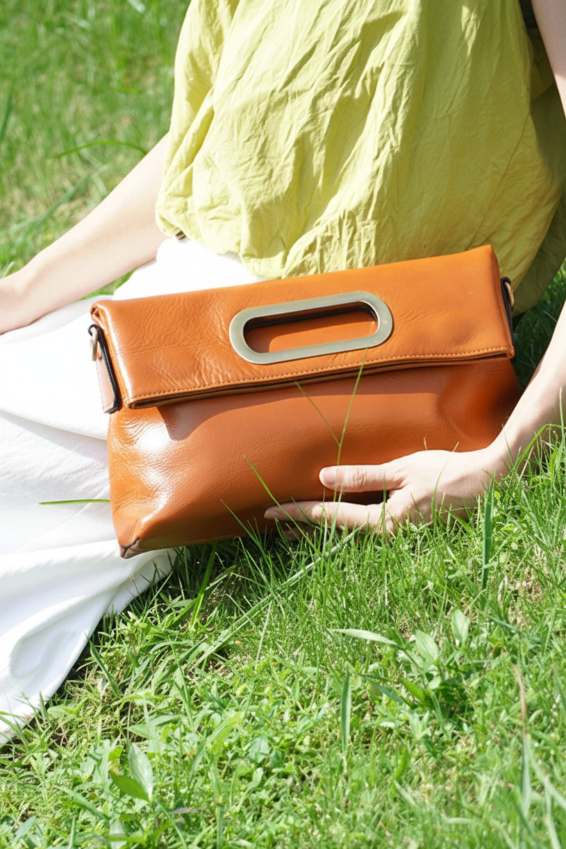 Sac enveloppe cuir véritable Vintage – Grande capacité