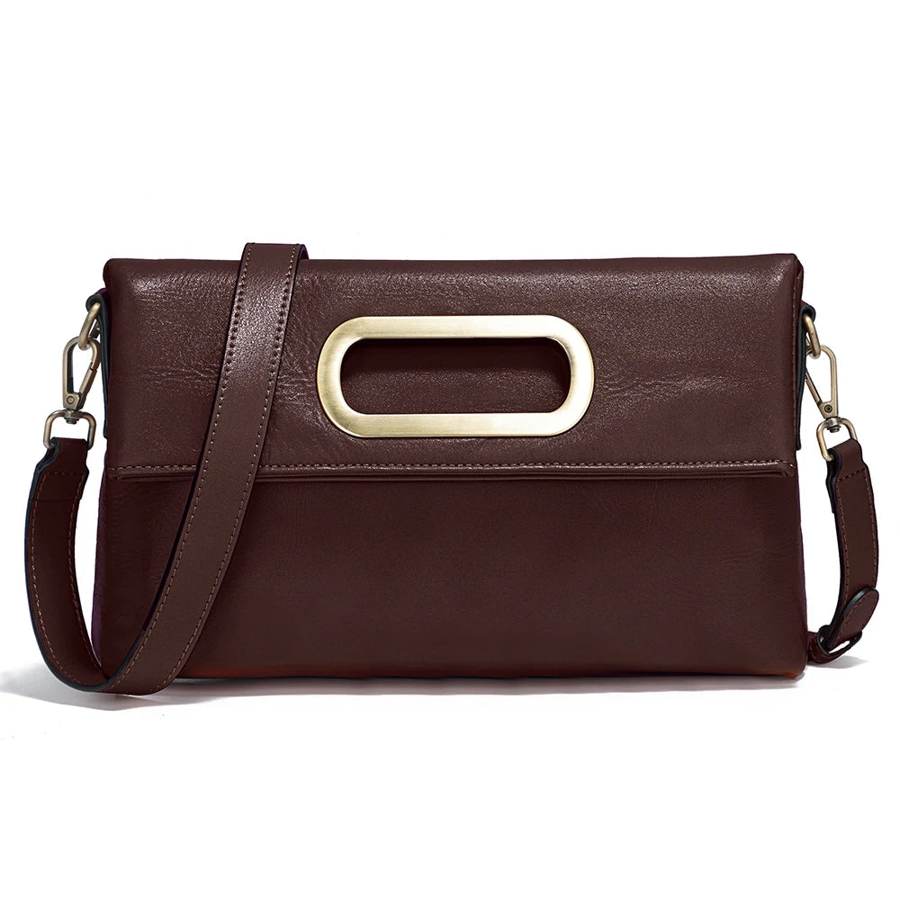 Sac enveloppe cuir véritable Vintage – Grande capacité