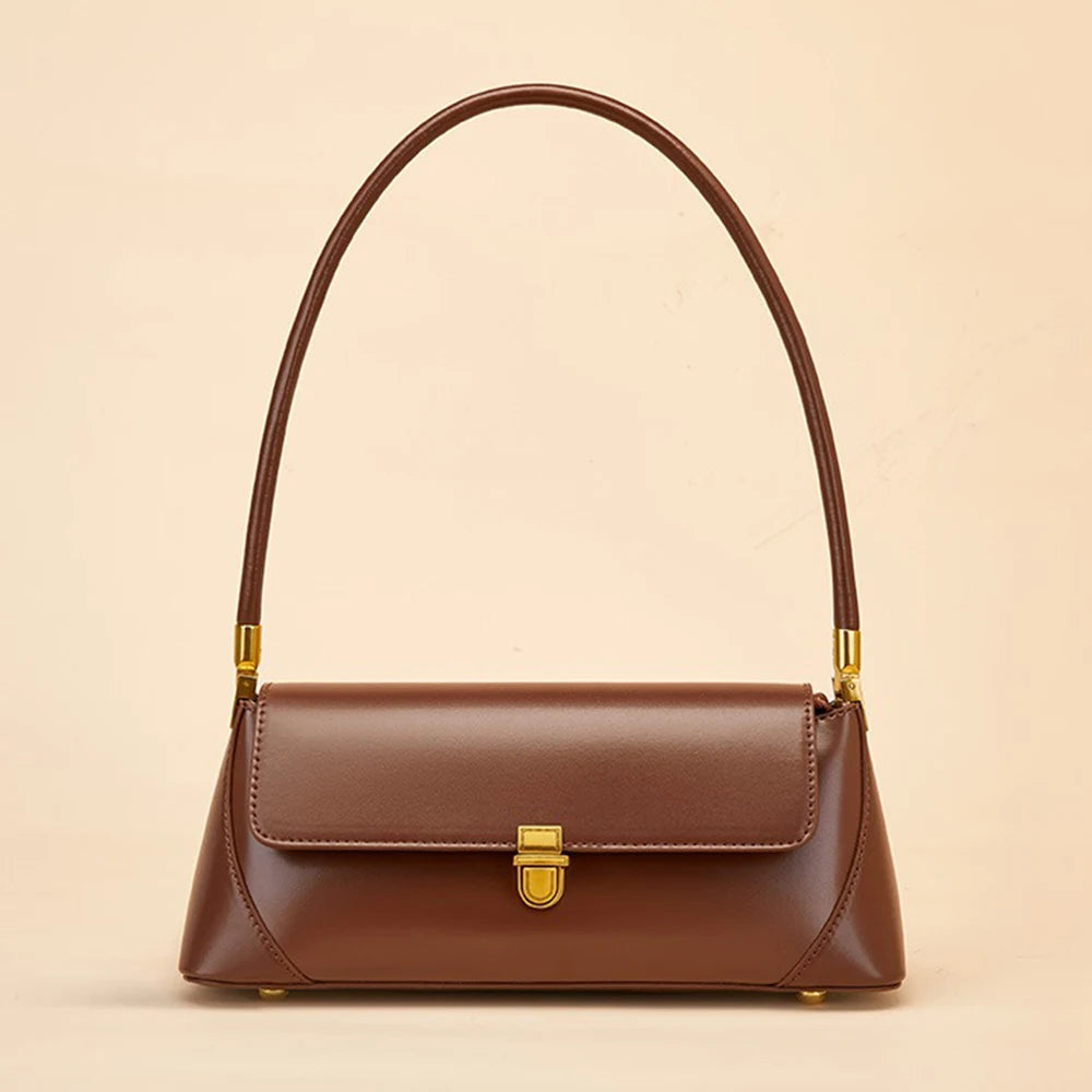 Sac baguette femme en cuir de vachette – 28 × 13 × 9 cm