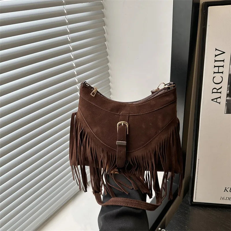 Sac bandoulière femme daim velours