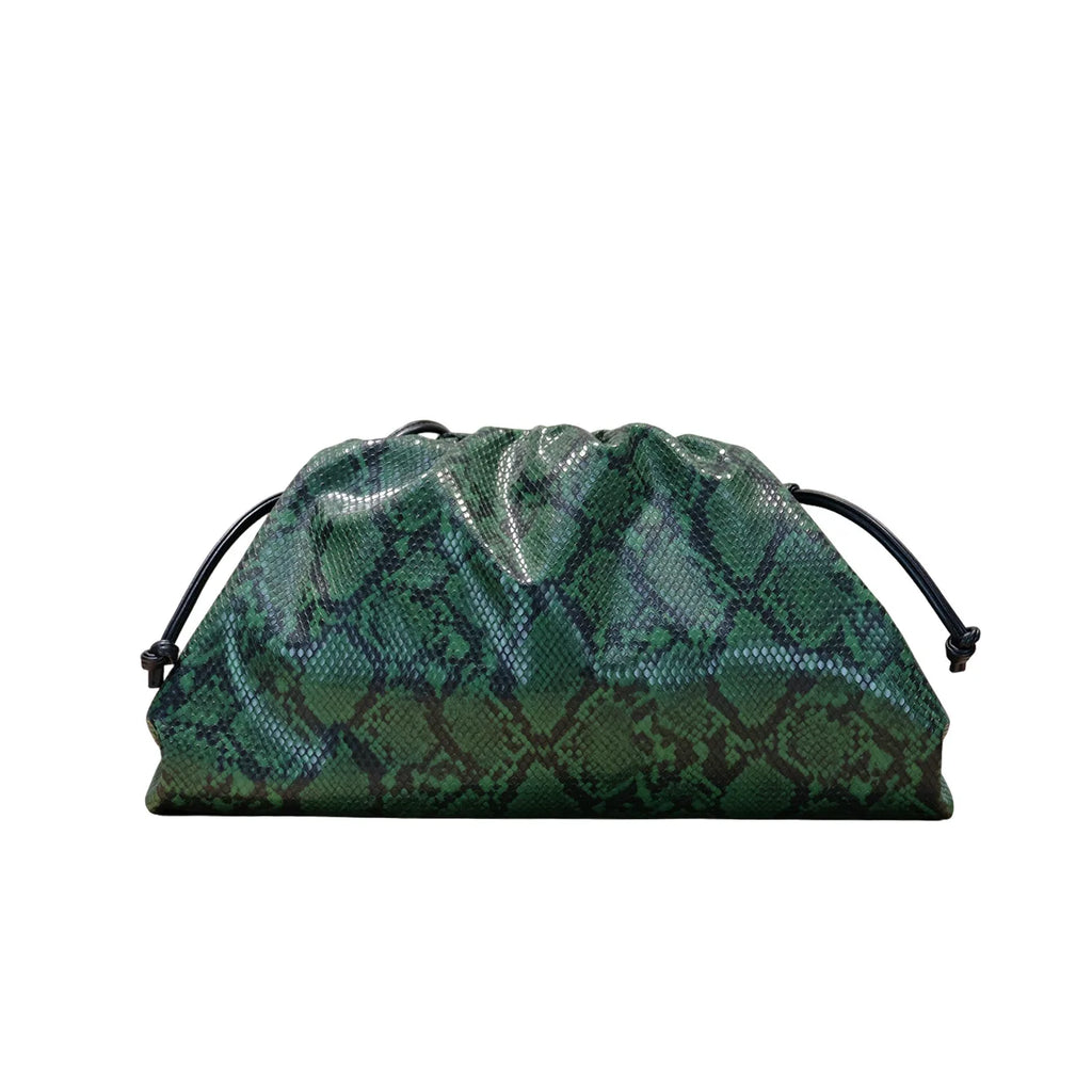 Sac bandoulière Clutch Femme – PU plissé imprimé- Style tendance