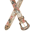 Ceinture femme en simili cuir PU à motif floral – Boucle ornée