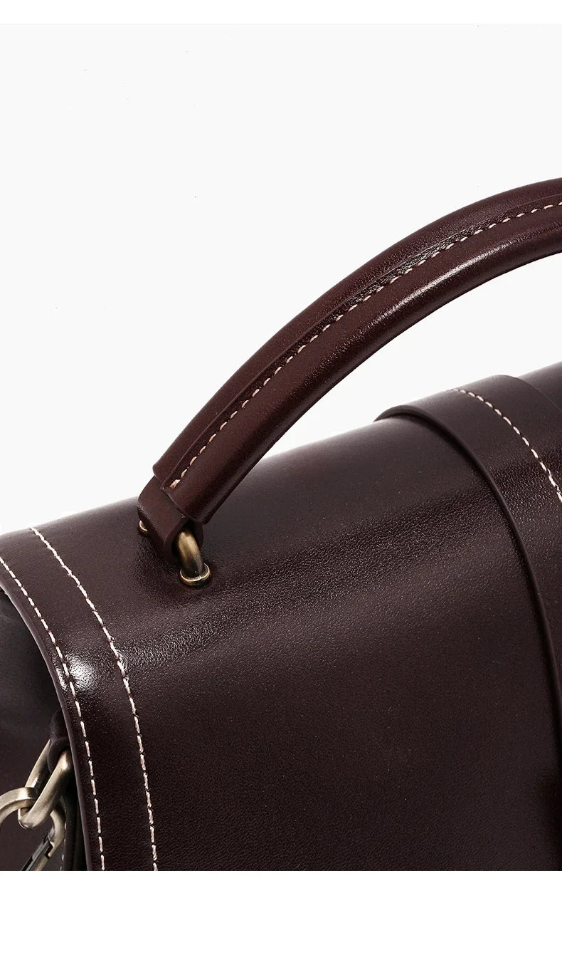Sac à main cuir véritable vintage – Bandoulière & Épaule