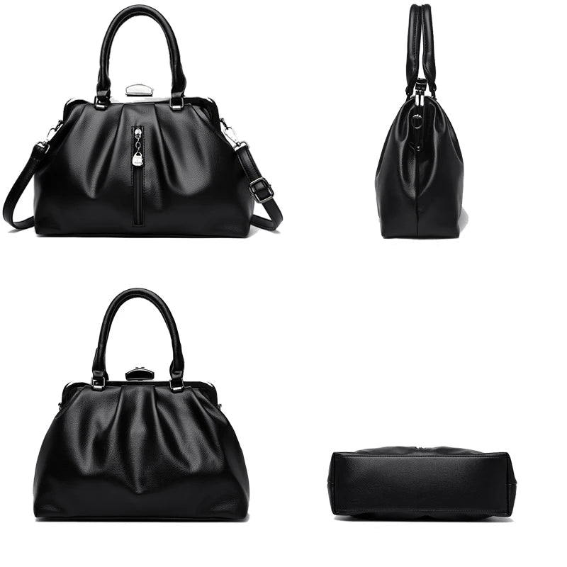 Sac à main Tote cuir véritable Femme – Cabas zippé Grande Capacité MYNELIA