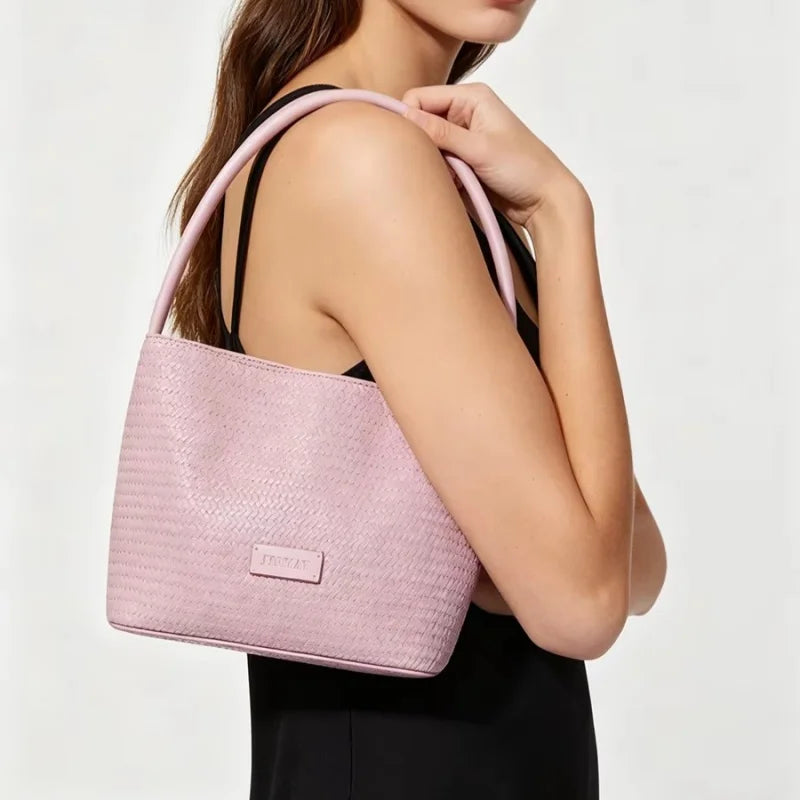 Sac Tote PU tressé embossé Femme – Anse Ultra-Léger Style Été