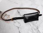 Ceinture cuir véritable avec pochette – Style Coréen Minimaliste