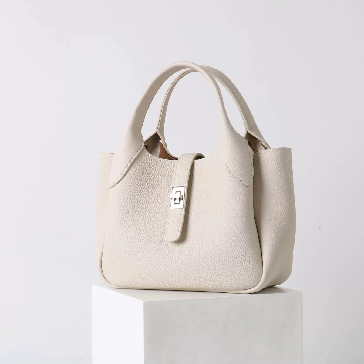 2026 Neue hochwertige Damen-Eimertasche aus Rindsleder, kleine Schulter-Umhängetasche, elegante Pendlerhandtasche für Damen, Grau
