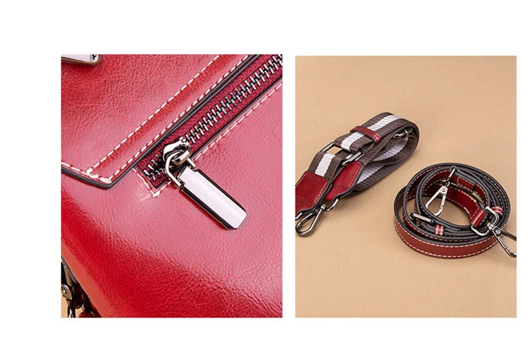 Sac à main rabat cuir véritable vintage – Flap Bag Luxe