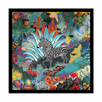 Foulard carré femme en polyester satiné effet soie – Imprimé animalier 90 × 90 cm