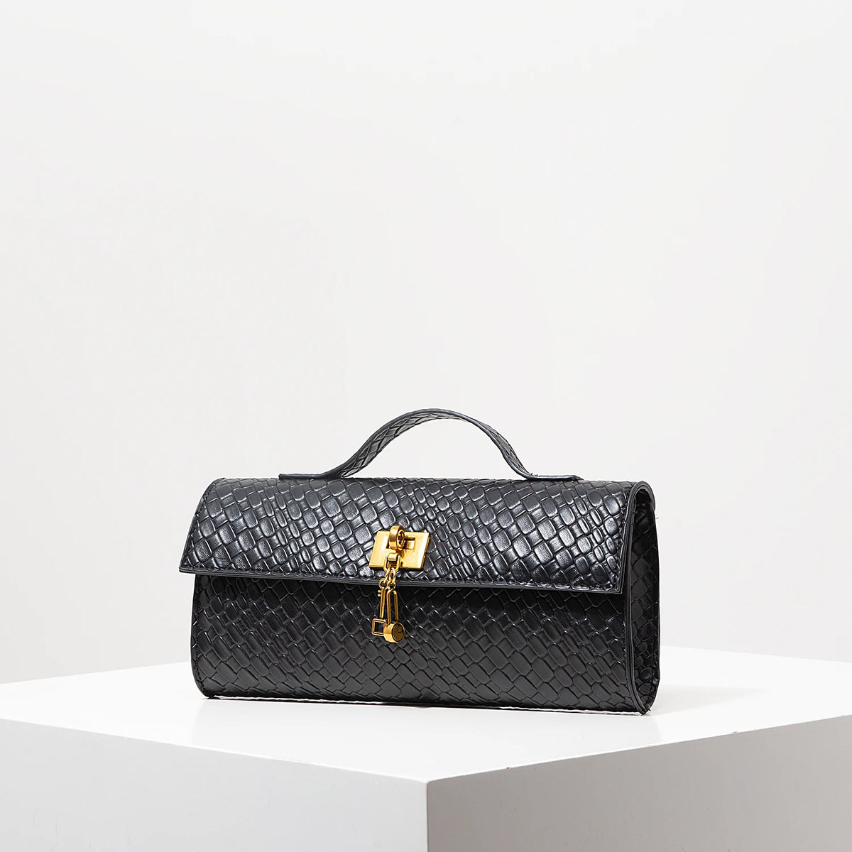 Vintage Handtasche aus PU-Leder mit geometrischem Muster – Ultraleicht