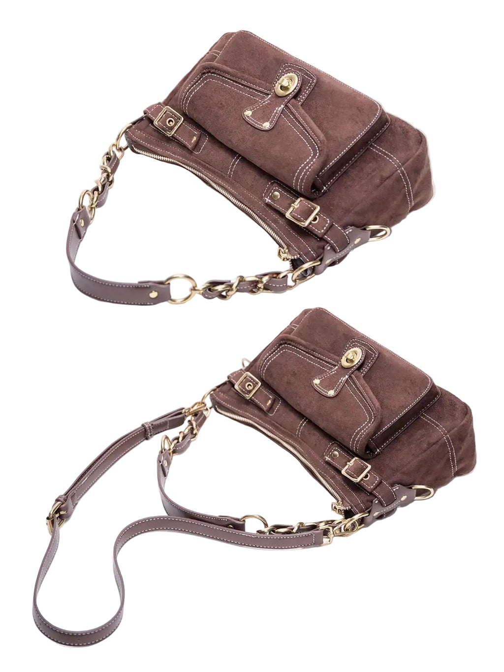Sac bandoulière rétro vintage Suède PU – Chaîne Style