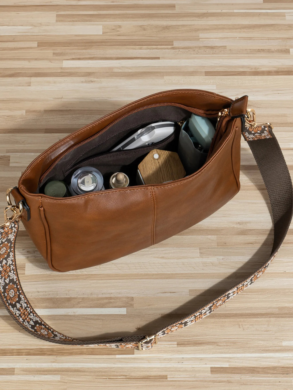 Sac à main en cuir vegan Éco-Responsable – Forme rectangulaire, Poche Zip