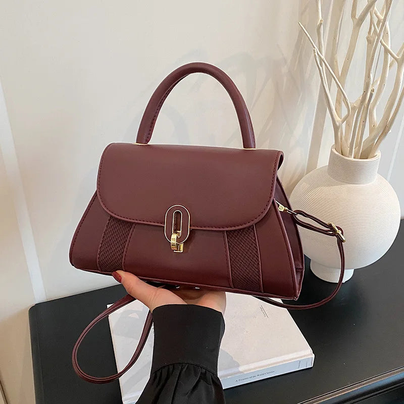 Sac  bandoulière PU Cuir Boucle Cadenas Femme