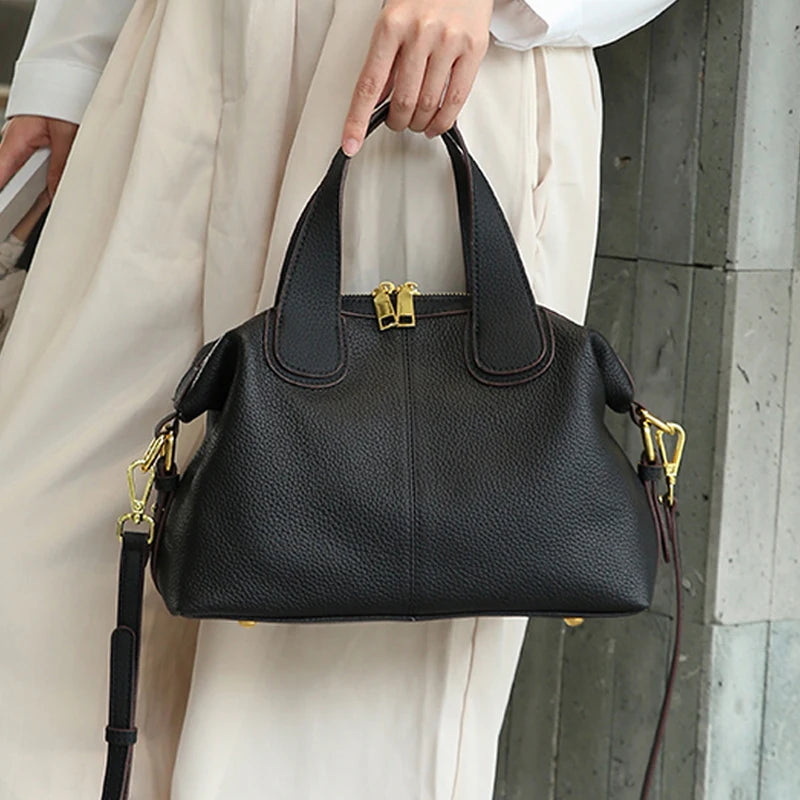 Sac à main en cuir véritable  – Élégance Intemporelle MYNELIA