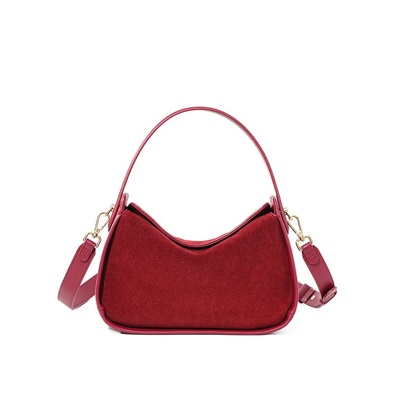 Sac à main bandoulière en daim Cuir -Design unique forme coussin MYNELIA