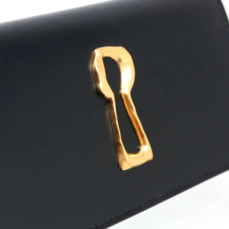 Pochette Clutch Soirée Chaînes Dorées Cadenas