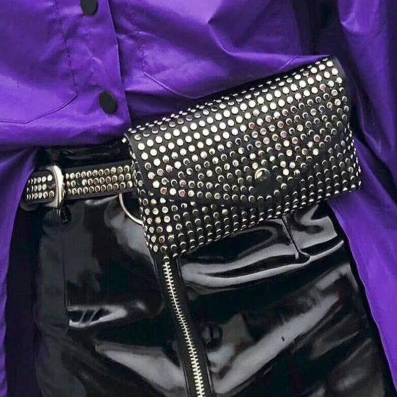 Sac pochette-rivets PU – Style rock