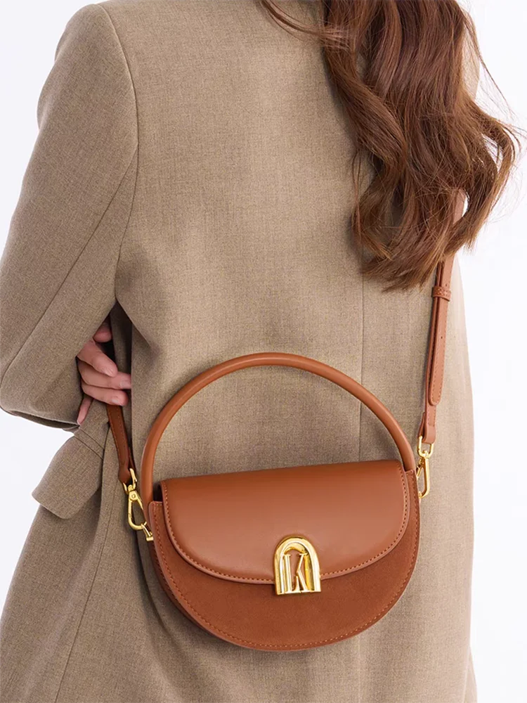 Satteltasche 2025 Neue Luxus-Damenhandtasche Vielseitige Halbrund-Einzelschultertasche Hochwertige Pendler-Umhängetasche