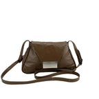 Sac bandoulière en PU éffet cuir ciré vintage – Texture froissée,Bandoulière réglable