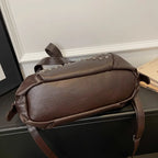 Niet Punk Handtaschen mit großem Fassungsvermögen Hochwertige Robuste Weiche Leder Casual Tragetasche Schulter Umhängetaschen Täglich Pendeln Reisen