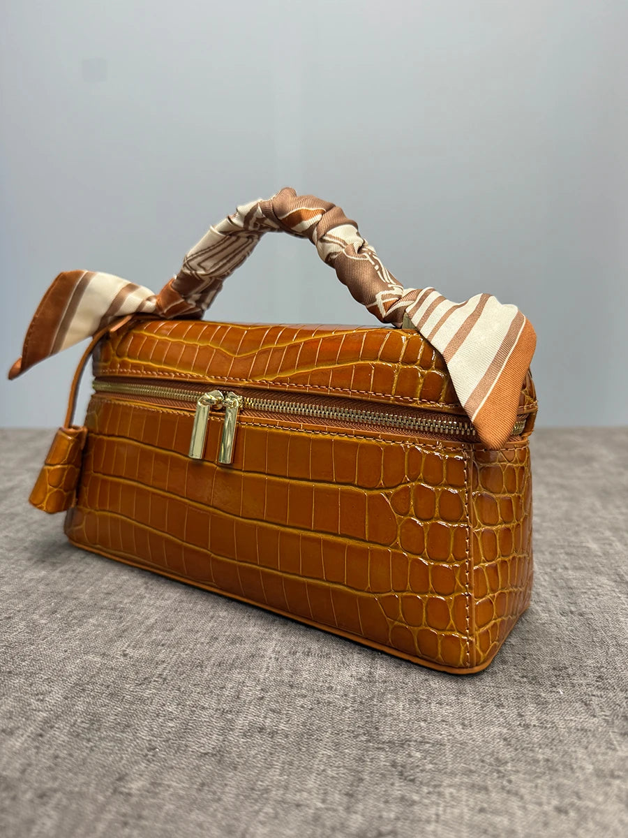 Sac Clutch cuir véritable motif Crocodile Femme – Box Vintage