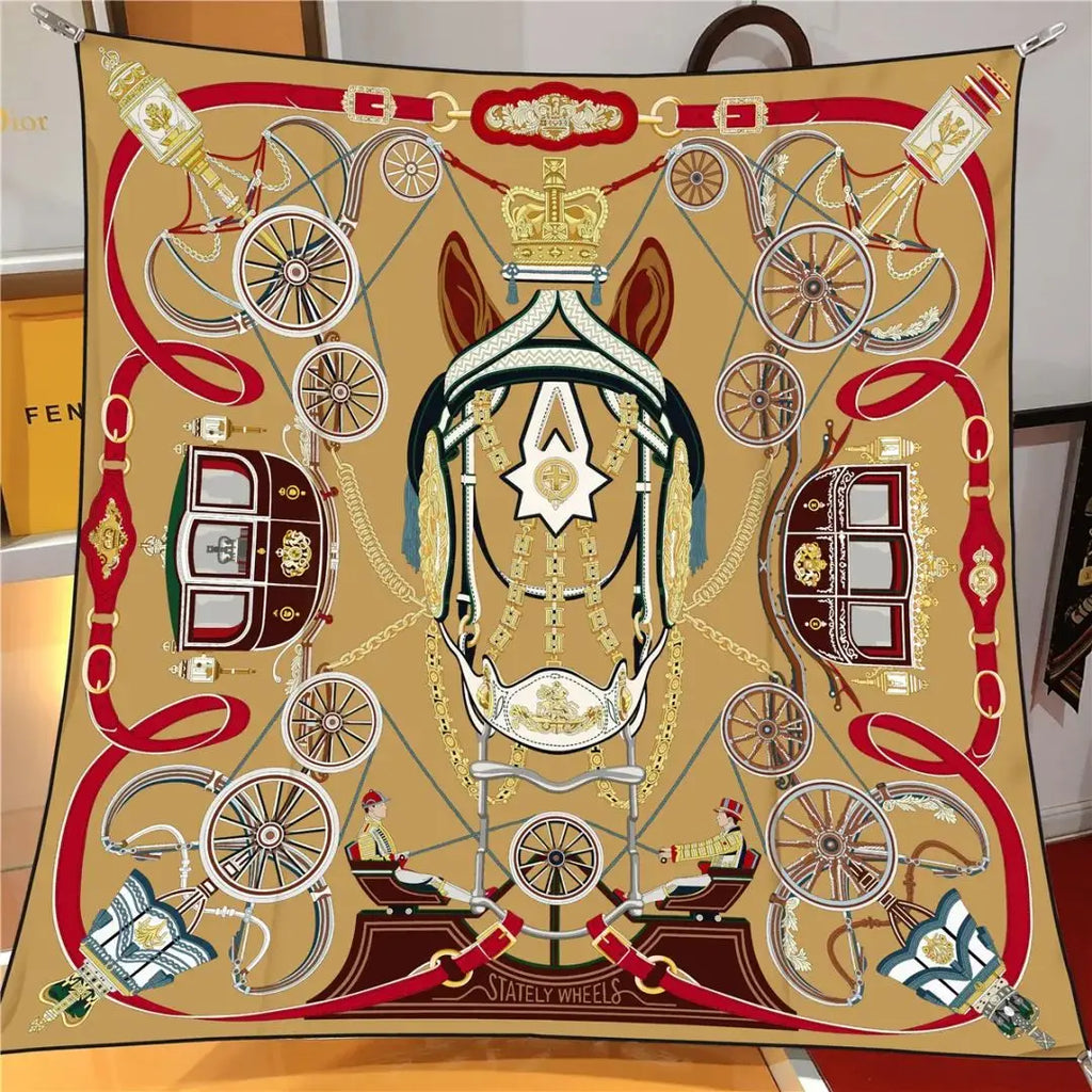 90*90CM Halstuch Vier Jahreszeiten Luxus Quadratische Seidenschals Europa Und Amerika Mode Bandanas Neue Twill-Druck Sonnenschutz Schals