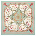 130*130cm 100% Twill Seidenschal Damen Luxus Kettendruck Strandtuch Quadratisches Kopftuch Halstuch Femme Foulard Echarpes Stolen