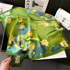 70cm Neckerchief Female Luxury Square Scarf for Women Silk Feeling Shawl Satin Hijab Wraps Hair Bands Ribbon Headband Bandann MYNELIA