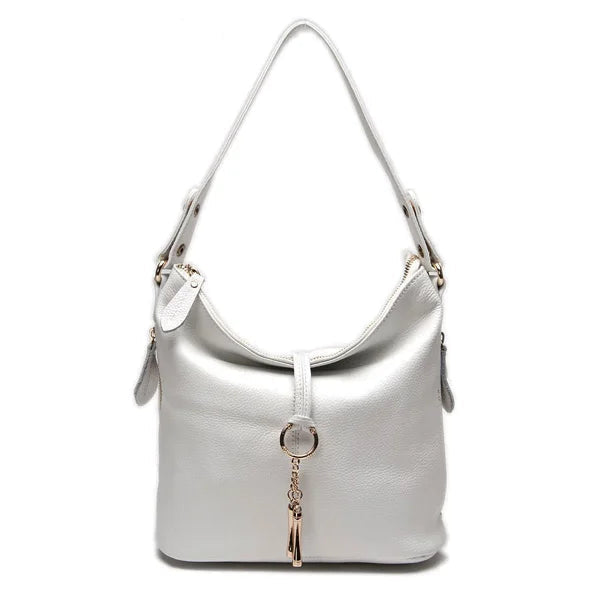Sac hobo cuir véritable- Zippé bandoulière MYNELIA