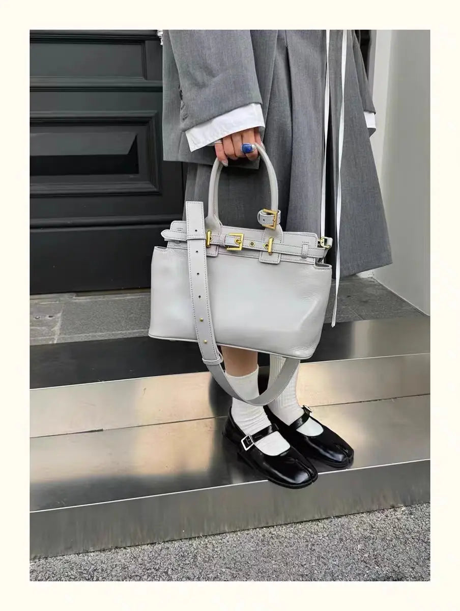Sac à Main Cuir Ciré Huile Femme | Tote Casual Chic – Intemporels MYNELIA
