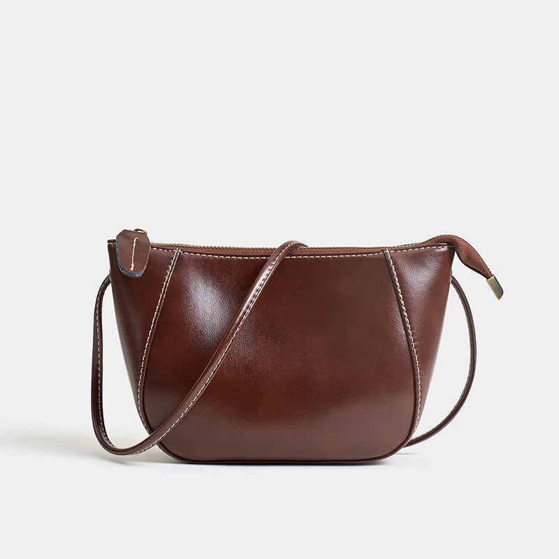 Sac Shell en Cuir véritable Doublure Coton 4 Poches